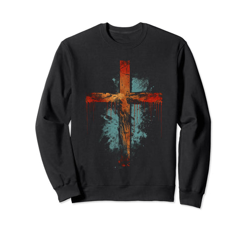Cross Distressed 90S Goth Grunge Sweatshirt - Aesthetic Graphic Men Women - T-Shirt, Sweatshirt, Hoodie