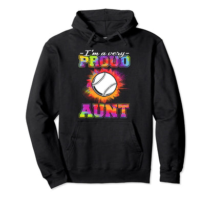 Aunt Baseball Player Baseball Lover Hoodie - Fun Novelty Design Men Women - T-Shirt, Sweatshirt, Hoodie