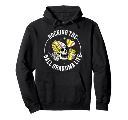 Rocking Ball Grandma Life Softball Hoodie - Casual Everyday Wear Unisex - T-Shirt, Sweatshirt, Hoodie