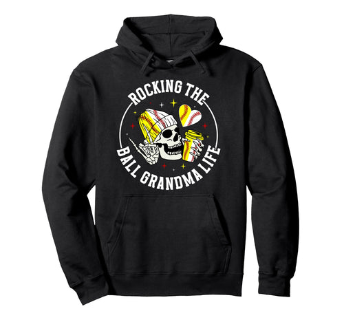 Rocking Ball Grandma Life Softball Hoodie - Casual Everyday Wear Unisex - T-Shirt, Sweatshirt, Hoodie