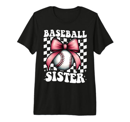 Baseball Sister Baseball Coquette T-Shirt - Minimalist Print for Adults - T-Shirt, Sweatshirt, Hoodie