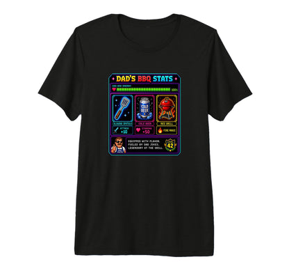 Funny Dads Bbq Stat Pixel Art Grilling T-Shirt - Graphic Print Men Women - T-Shirt, Sweatshirt, Hoodie
