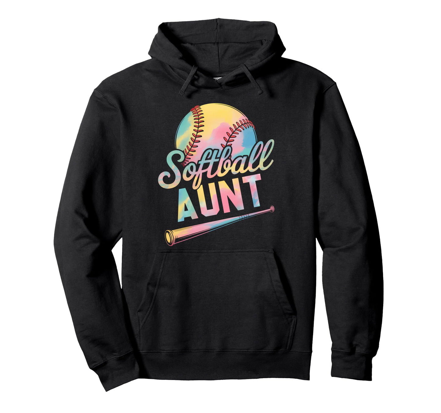 Softball Aunt Tie Dye Mothers Day Hoodie - Novelty Apparel Unisex - T-Shirt, Sweatshirt, Hoodie