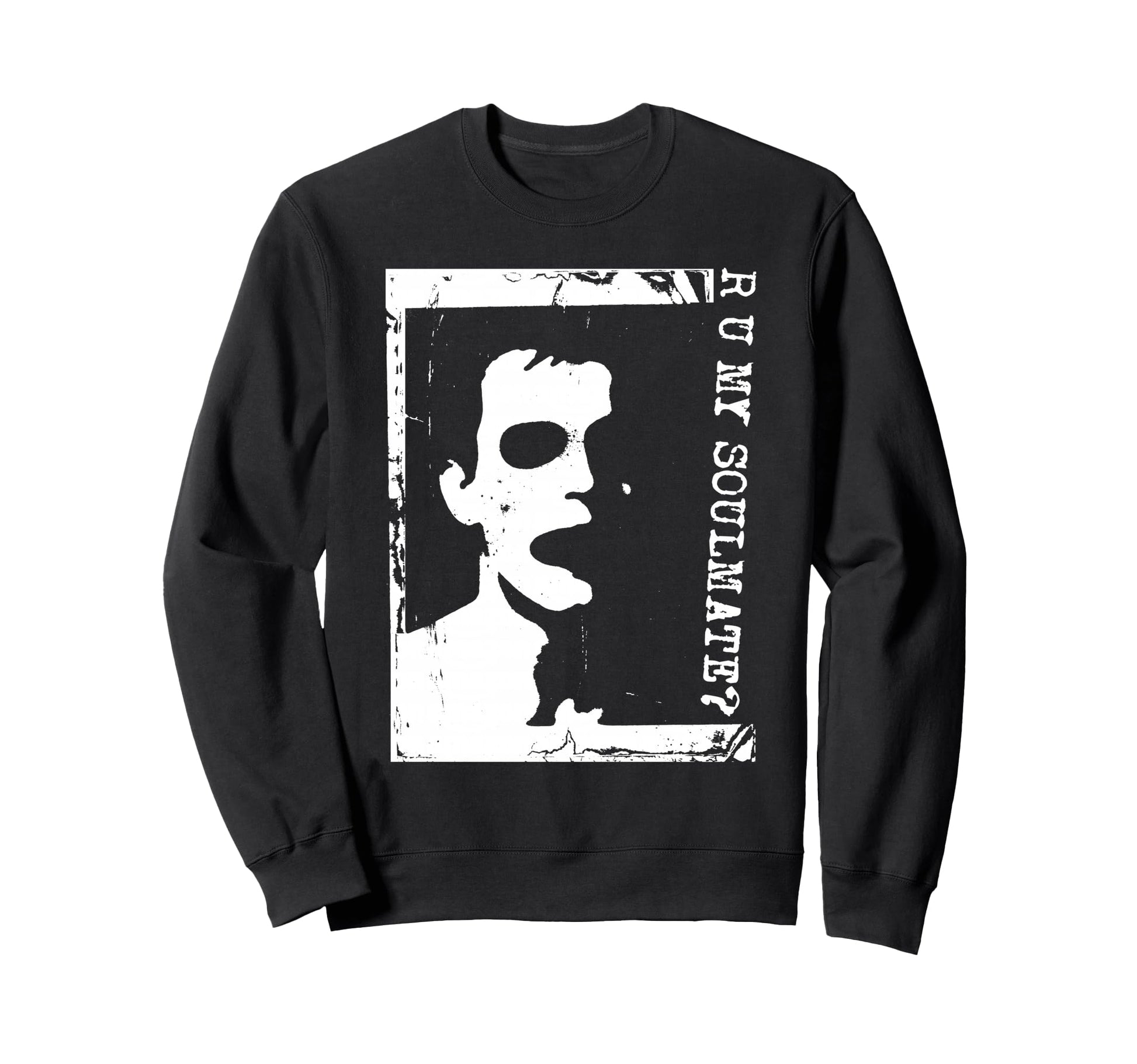Punk Goth 90S Grunge Stencil Sweatshirt - Minimalist Print Unisex - T-Shirt, Sweatshirt, Hoodie