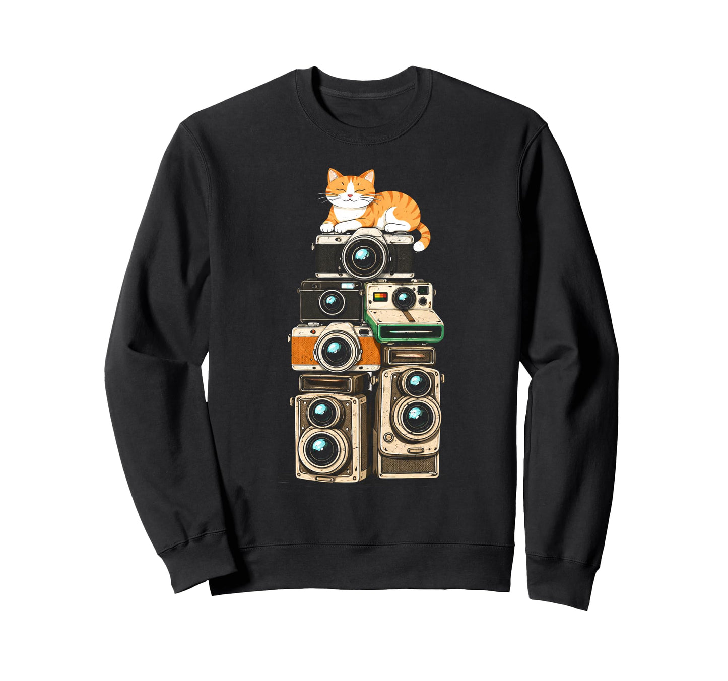 Cat Camera Photographer Sweatshirt - Aesthetic Graphic for Adults - T-Shirt, Sweatshirt, Hoodie