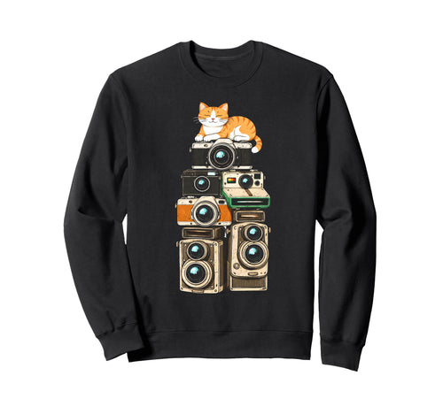 Cat Camera Photographer Sweatshirt - Aesthetic Graphic for Adults - T-Shirt, Sweatshirt, Hoodie
