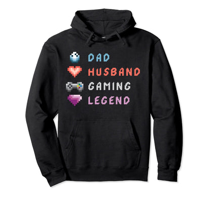 Dad Husband Gaming Legend Console Gamer Hoodie - Trendy Graphic Men Women - T-Shirt, Sweatshirt, Hoodie