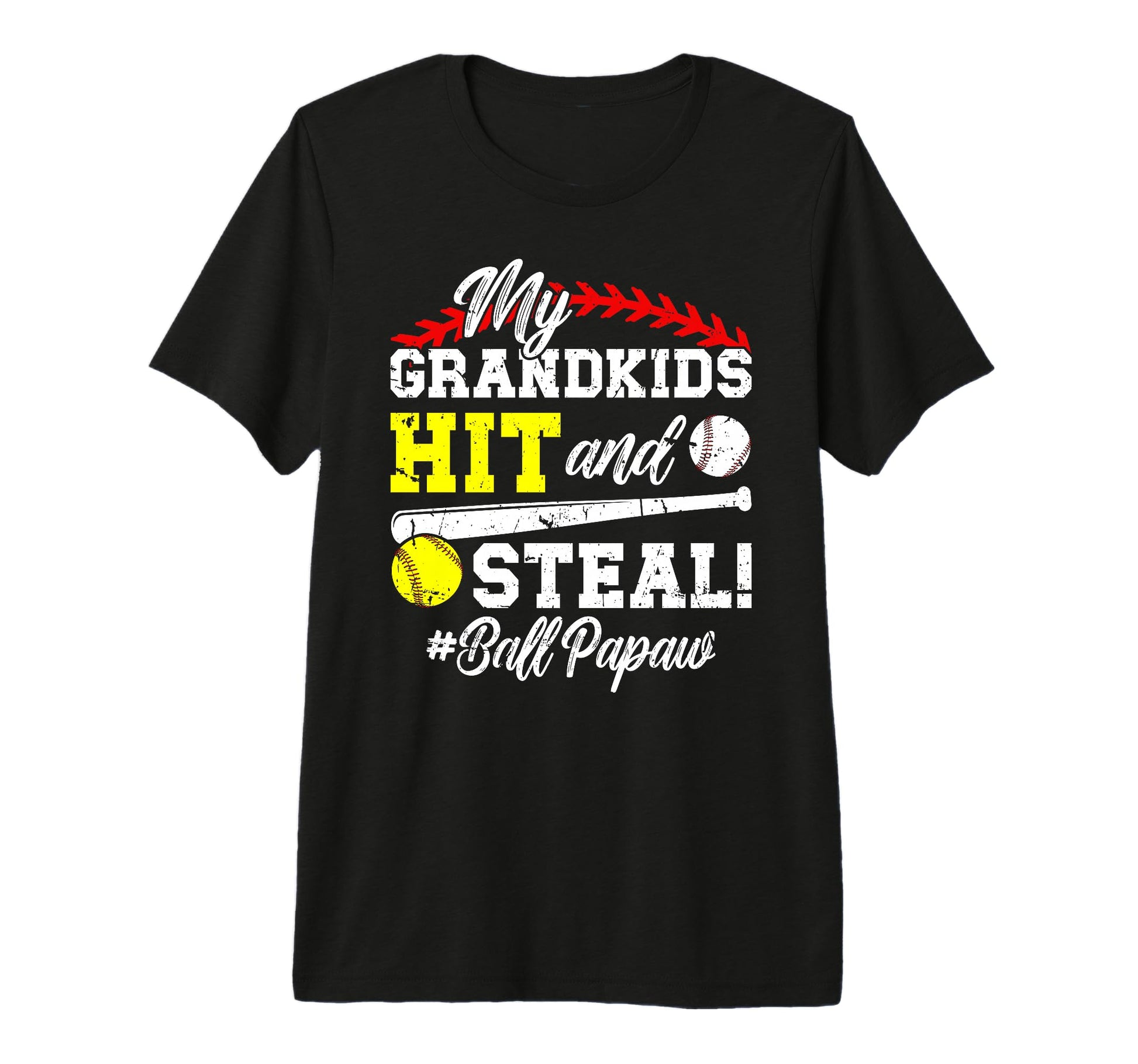 Mens Ball Papaw Baseball Softball Papaw T-Shirt - Custom Art Print Unisex - T-Shirt, Sweatshirt, Hoodie