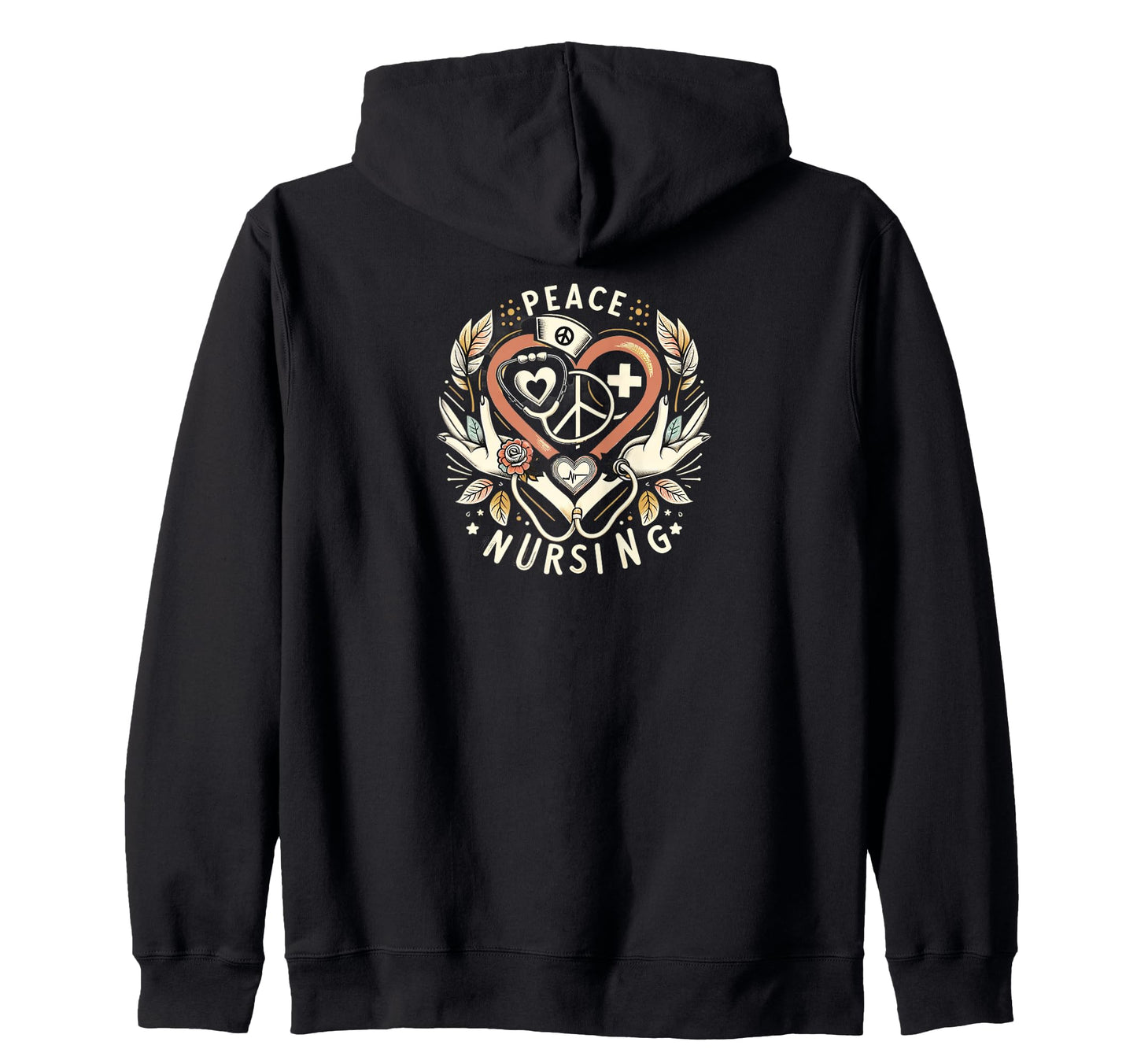Healthcare Compassion Peace Love Nursing T-Shirt - Graphic Print for Adults - T-Shirt, Sweatshirt, Hoodie