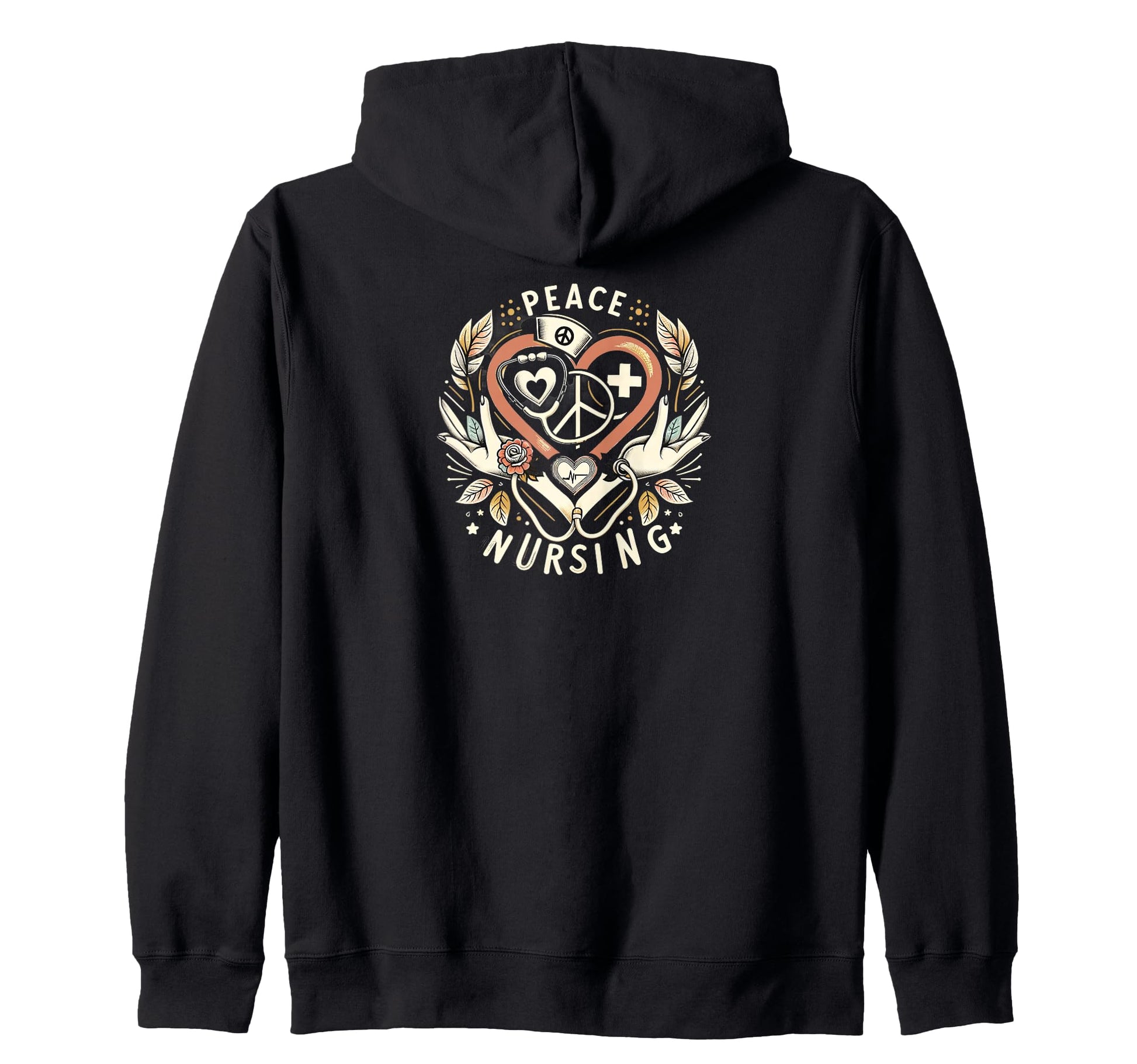 Healthcare Compassion Peace Love Nursing T-Shirt - Graphic Print for Adults - T-Shirt, Sweatshirt, Hoodie