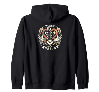Healthcare Compassion Peace Love Nursing T-Shirt - Graphic Print for Adults - T-Shirt, Sweatshirt, Hoodie