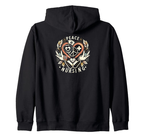 Healthcare Compassion Peace Love Nursing T-Shirt - Graphic Print for Adults - T-Shirt, Sweatshirt, Hoodie