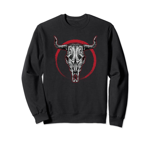 Bull Skull Cow Head Boho Gift Sweatshirt - Casual Everyday Wear Men Women - T-Shirt, Sweatshirt, Hoodie