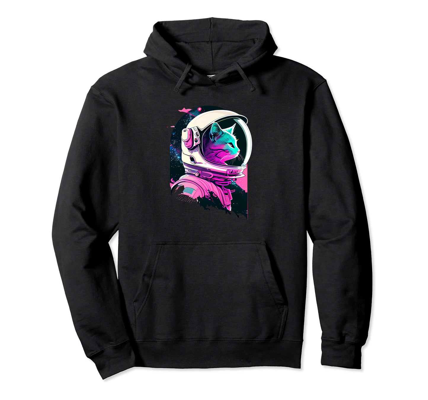 Aesthetic Vaporwave Space Cat 80S 90S Hoodie - Aesthetic Graphic Men Women - T-Shirt, Sweatshirt, Hoodie