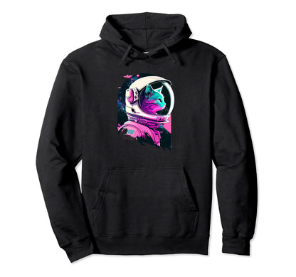 Aesthetic Vaporwave Space Cat 80S 90S Hoodie - Aesthetic Graphic Men Women - T-Shirt, Sweatshirt, Hoodie