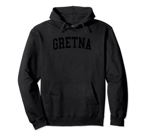 Gretna La Distressed Black Varsity Hoodie - Trendy Graphic Men Women - T-Shirt, Sweatshirt, Hoodie