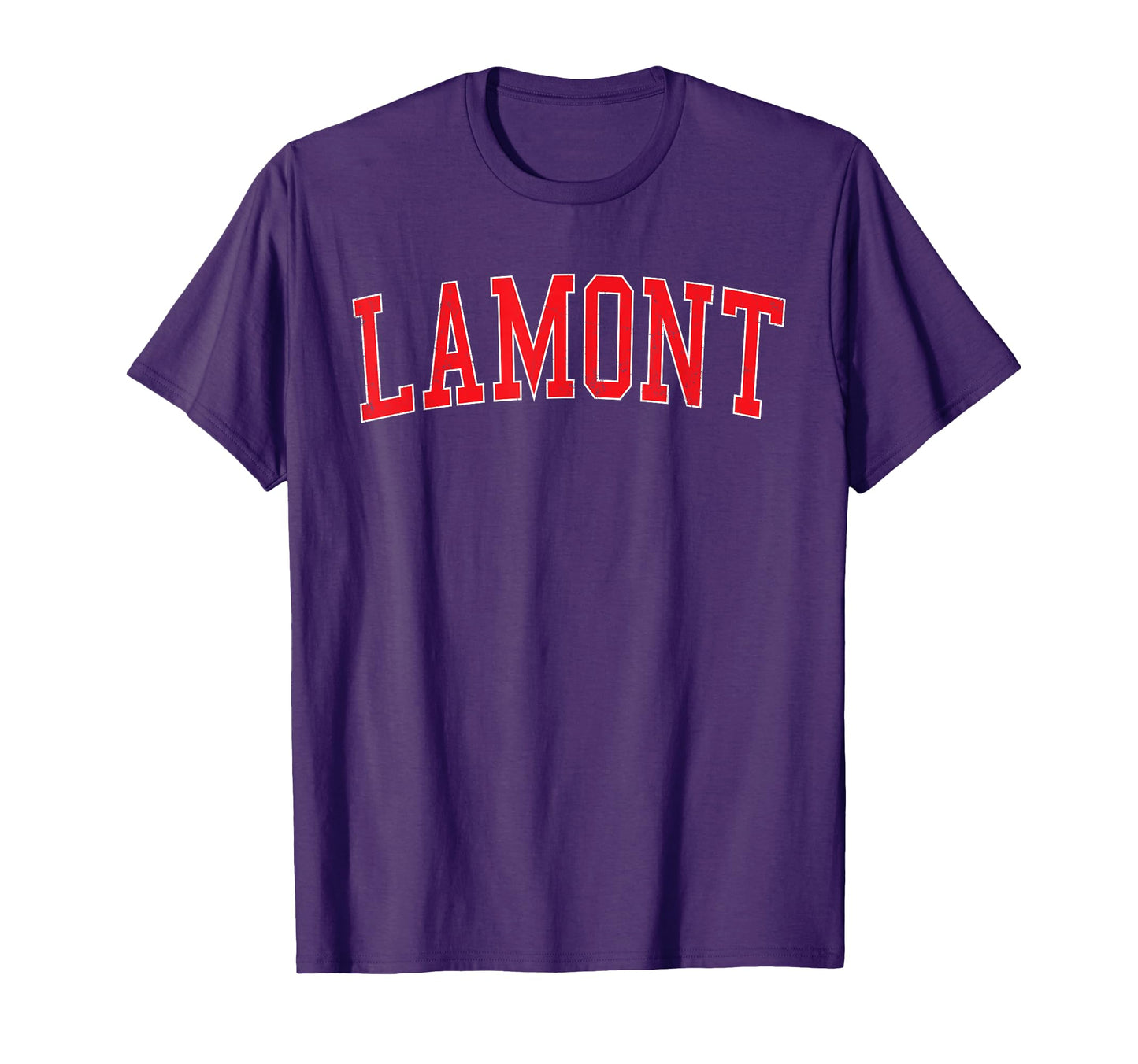 Lamont Ca Distressed Red Varsity T-Shirt - Minimalist Print Unisex - T-Shirt, Sweatshirt, Hoodie