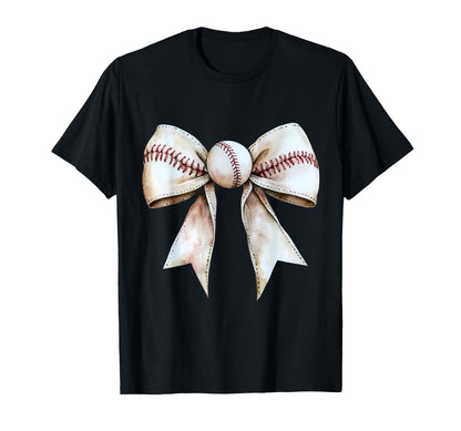 Baseball Coquette Bow Baseball Mom T-Shirt - Casual Everyday Wear Unisex - T-Shirt, Sweatshirt, Hoodie
