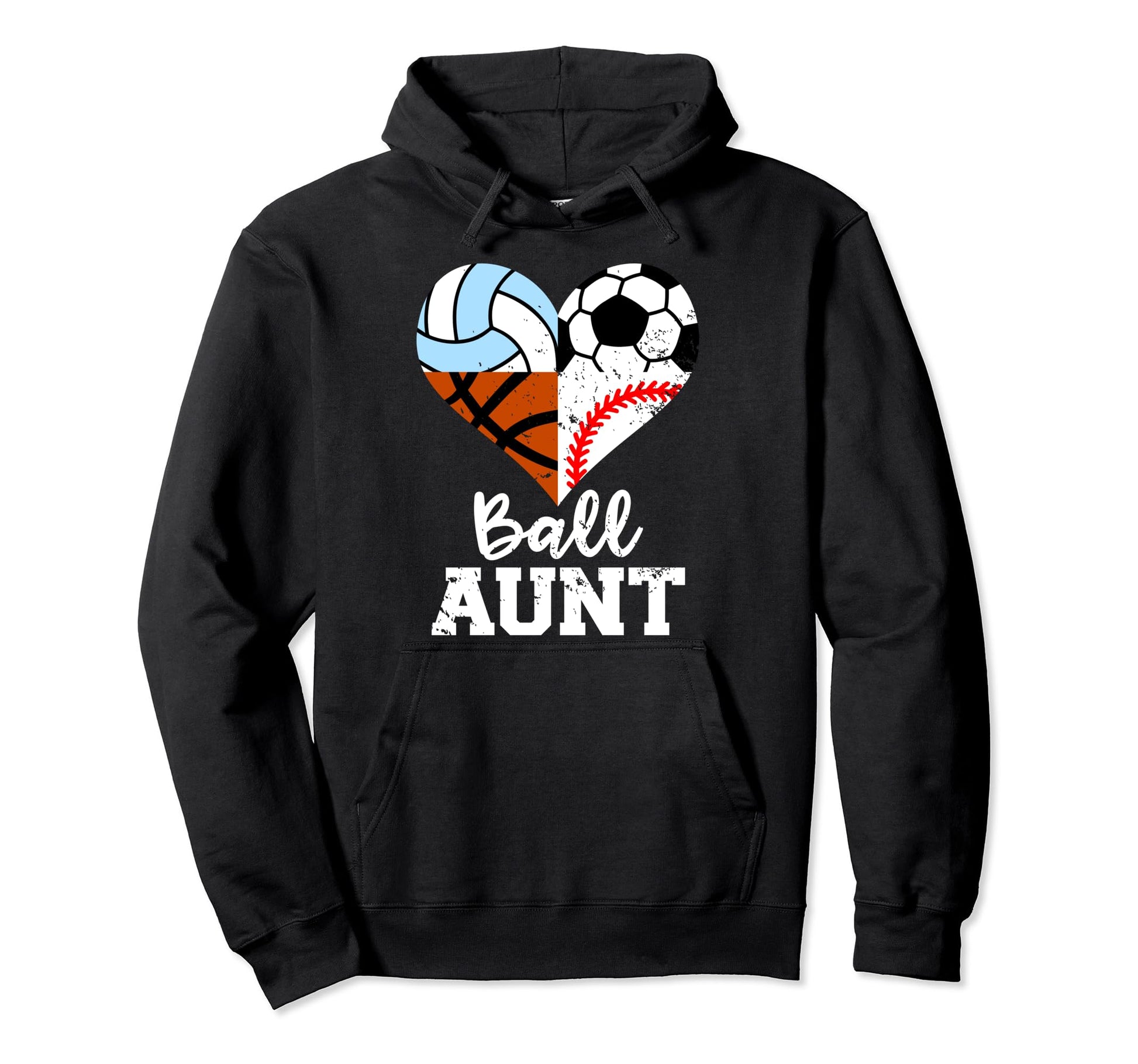 Ball Aunt Funny Soccer Baseball Hoodie - Trendy Graphic for Adults - T-Shirt, Sweatshirt, Hoodie