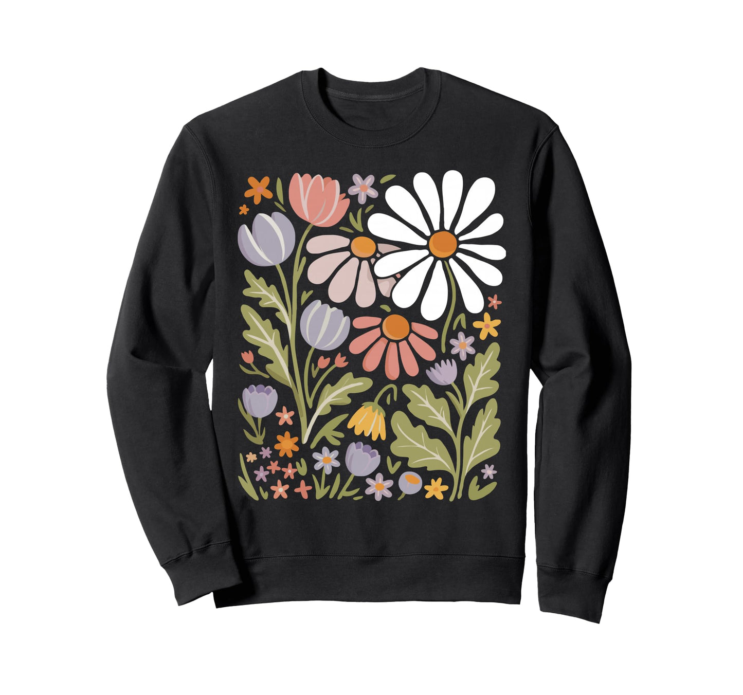 Wildflowers Flowers Pattern Sweatshirt - Streetwear Style for Adults - T-Shirt, Sweatshirt, Hoodie