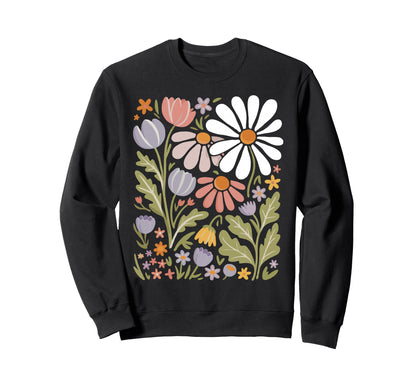 Wildflowers Flowers Pattern Sweatshirt - Streetwear Style for Adults - T-Shirt, Sweatshirt, Hoodie
