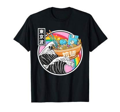 Computer Ramen Noodles Great Wave T-Shirt - Streetwear Style for Adults - T-Shirt, Sweatshirt, Hoodie