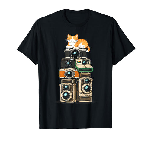 Cat Camera Photographer Photography Pet T-Shirt - Unique Graphic Men Women - T-Shirt, Sweatshirt, Hoodie