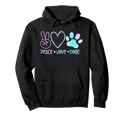 Peace Love Rescue Dog Lover Hoodie - Casual Everyday Wear for Adults - T-Shirt, Sweatshirt, Hoodie
