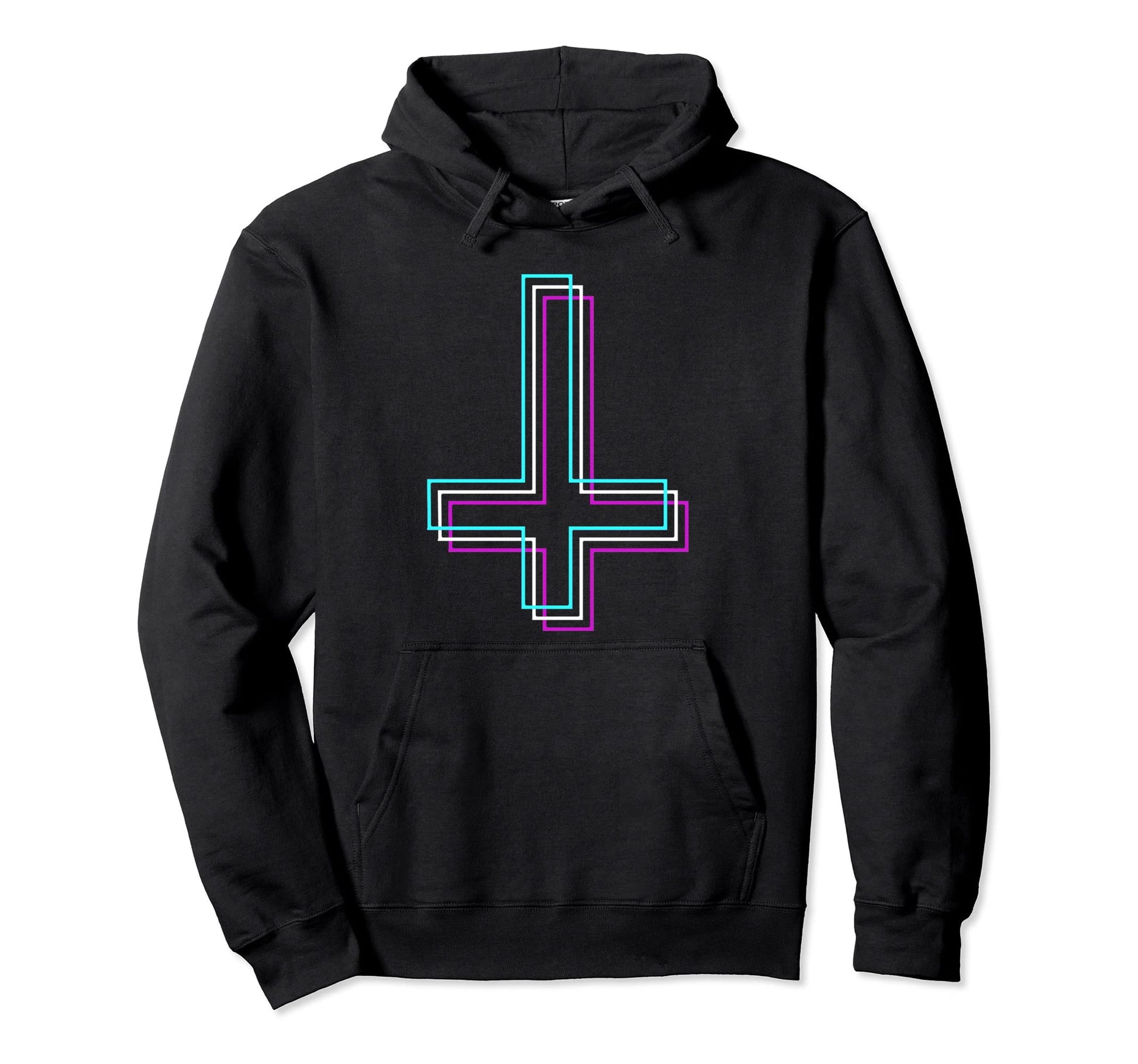 Aesthetic Satanic Inverted Cross Hoodie - Minimalist Print Men Women - T-Shirt, Sweatshirt, Hoodie
