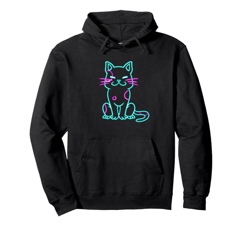 Sweet Cat Vaporwave Synthwave Hoodie - Custom Art Print for Adults - T-Shirt, Sweatshirt, Hoodie