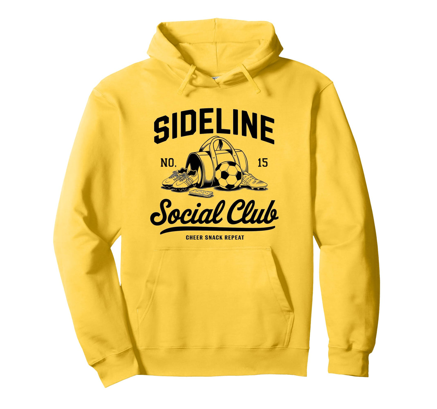 Sideline Social Club Soccer Mom Game Day Hoodie - Trendy Graphic for Adults - T-Shirt, Sweatshirt, Hoodie