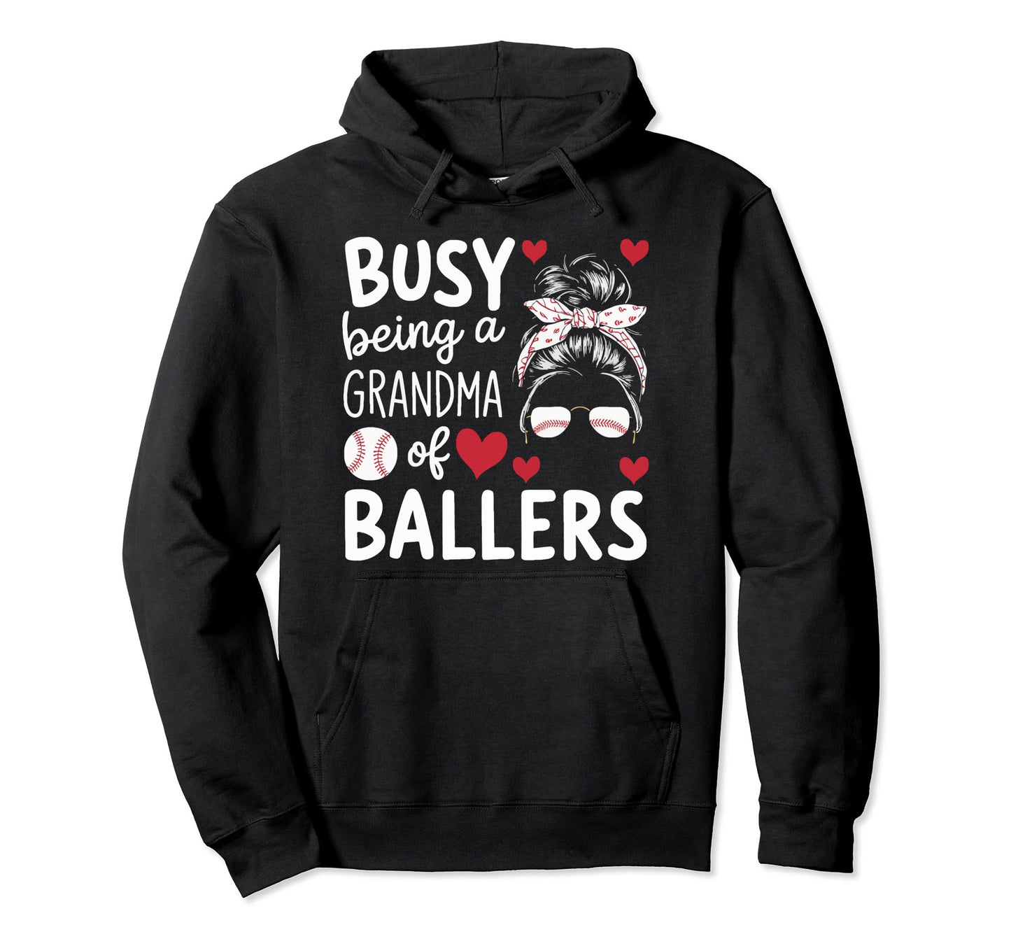 Baseball Grandma Grandmother Granny Hoodie - Unique Graphic Unisex - T-Shirt, Sweatshirt, Hoodie