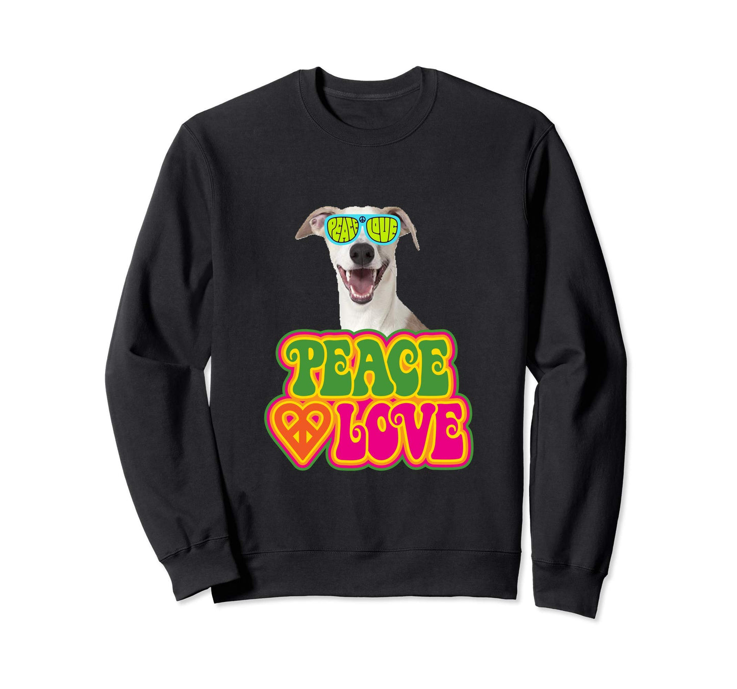 Peace Heart Love Dog Whippet Sweatshirt - Novelty Apparel Men Women - T-Shirt, Sweatshirt, Hoodie
