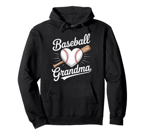 Heart Ball Bat Baseball Grandma Grandmas Hoodie - Novelty Apparel Unisex - T-Shirt, Sweatshirt, Hoodie