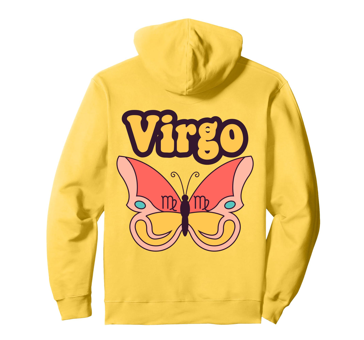 Virgo Zodiac Butterfly Boho Hoodie - Fun Novelty Design for Adults - T-Shirt, Sweatshirt, Hoodie