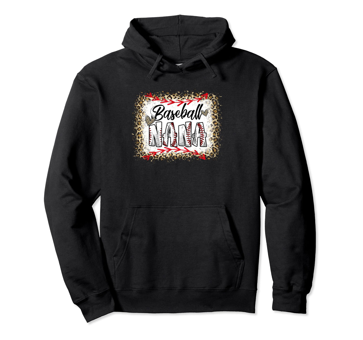 Funny Baseball Nana Leopard Baseball Hoodie - Novelty Apparel for Adults - T-Shirt, Sweatshirt, Hoodie