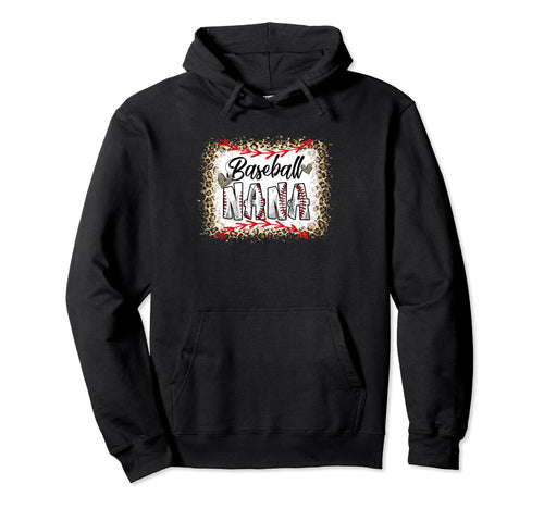 Funny Baseball Nana Leopard Baseball Hoodie - Novelty Apparel for Adults - T-Shirt, Sweatshirt, Hoodie