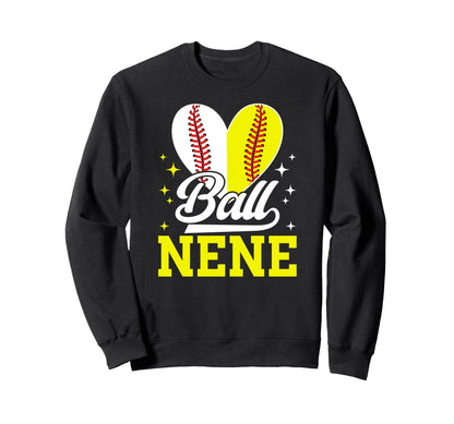 Ball Nene Heart Softball Baseball Sweatshirt - Minimalist Print Men Women - T-Shirt, Sweatshirt, Hoodie
