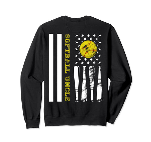 Softball Uncle Baseball Player Lover Sweatshirt - Graphic Print Men Women - T-Shirt, Sweatshirt, Hoodie