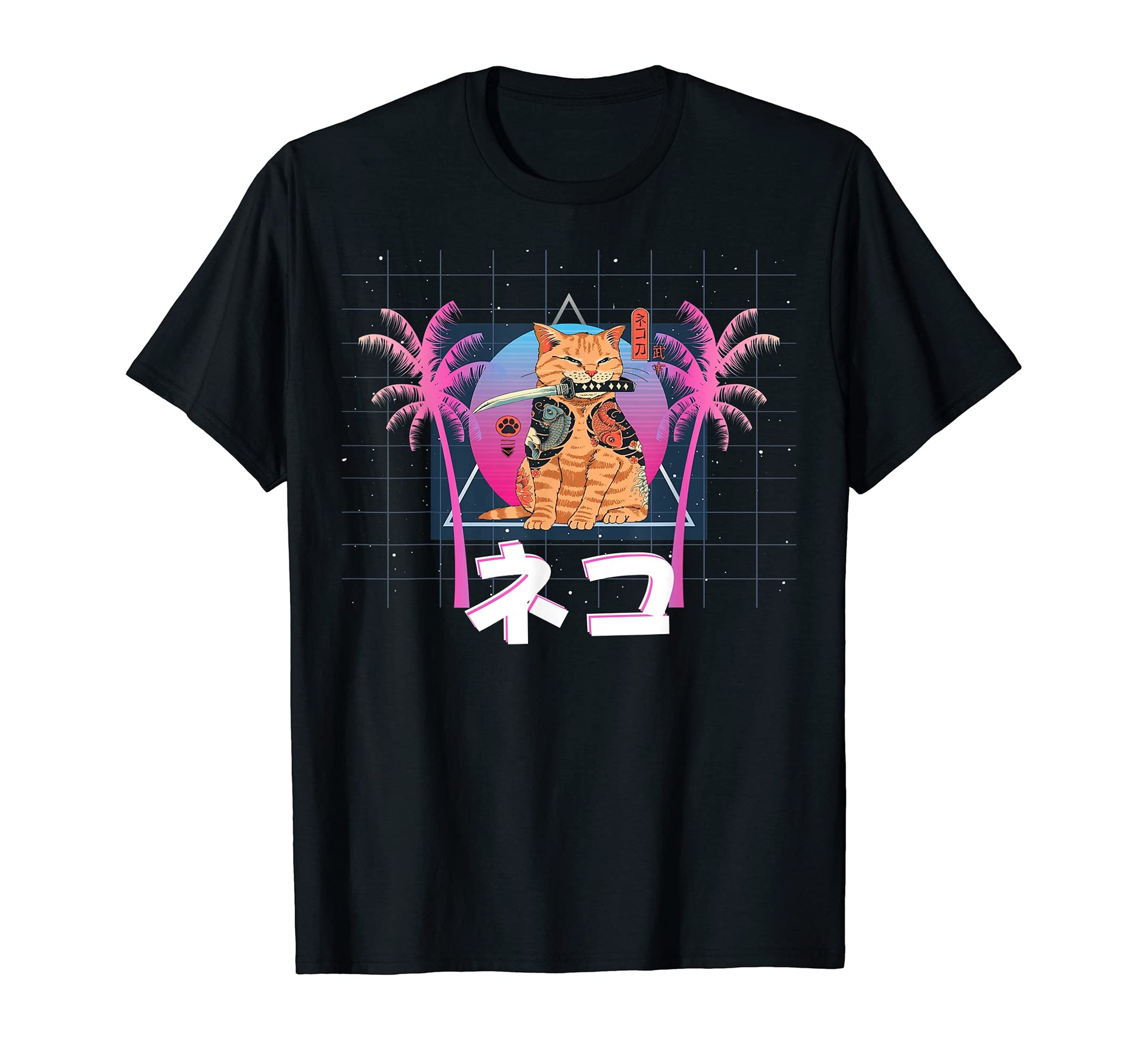 Japanese Samurai Ninja Cat Neko T-Shirt - Streetwear Style for Adults - T-Shirt, Sweatshirt, Hoodie
