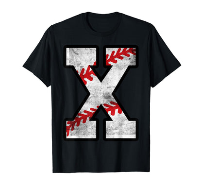 Distressed Baseball Letter X T-Shirt - Streetwear Style Men Women - T-Shirt, Sweatshirt, Hoodie
