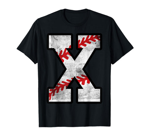 Distressed Baseball Letter X T-Shirt - Streetwear Style Men Women - T-Shirt, Sweatshirt, Hoodie