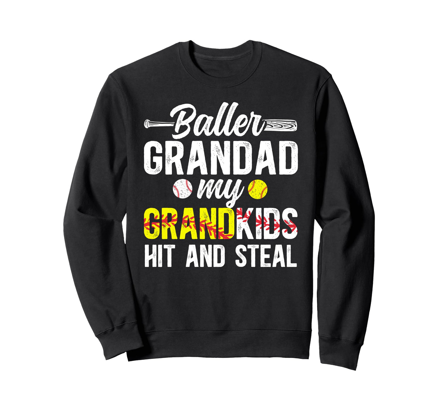 Baller Grandad Funny Baseball Sweatshirt - Fun Novelty Design Unisex - T-Shirt, Sweatshirt, Hoodie
