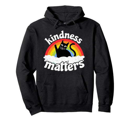 Cat Anti Bullying Rainbow Kindness Hoodie - Minimalist Print Men Women - T-Shirt, Sweatshirt, Hoodie