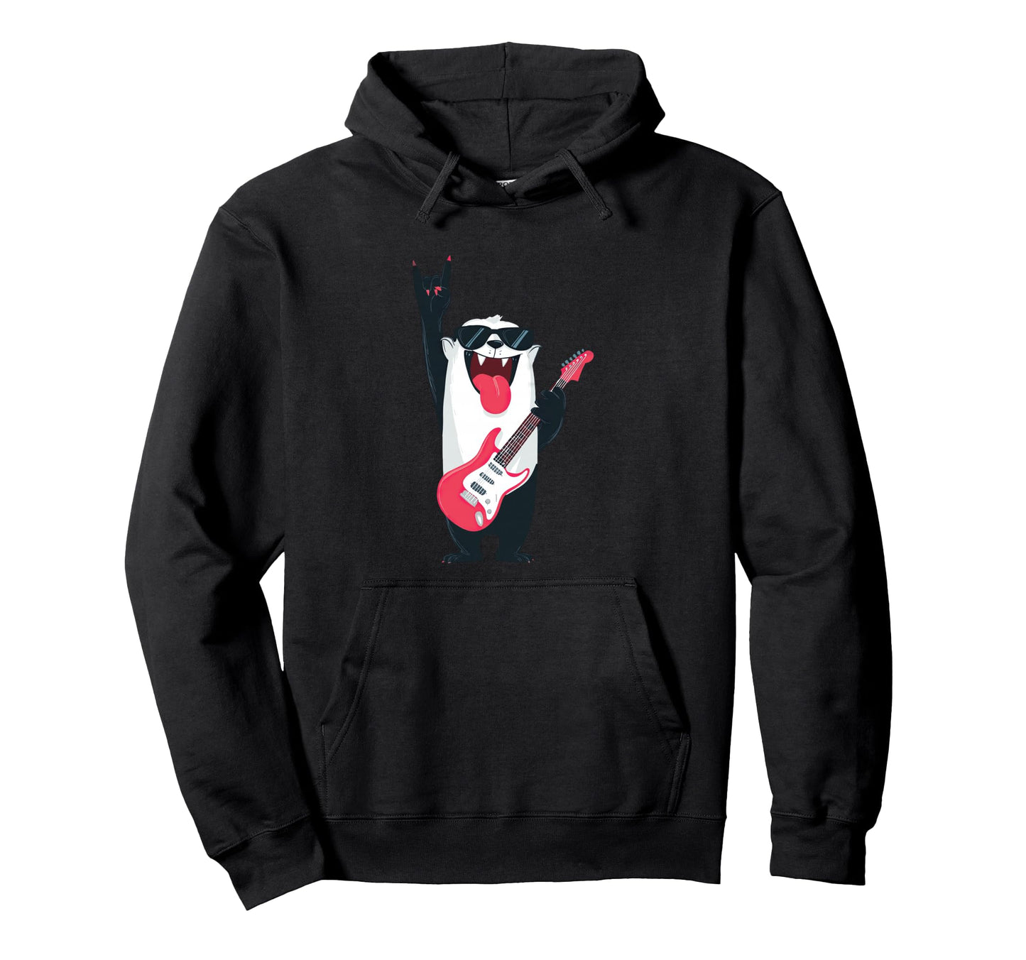 Funny Bear Guitarist Animal Music Lover Hoodie - Streetwear Style Unisex - T-Shirt, Sweatshirt, Hoodie