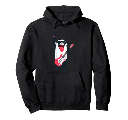 Funny Bear Guitarist Animal Music Lover Hoodie - Streetwear Style Unisex - T-Shirt, Sweatshirt, Hoodie