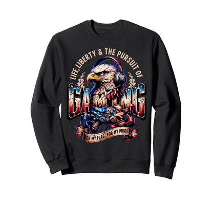 Patriotic Usa Gamer Proud Video Games Sweatshirt - Trendy Graphic Unisex - T-Shirt, Sweatshirt, Hoodie