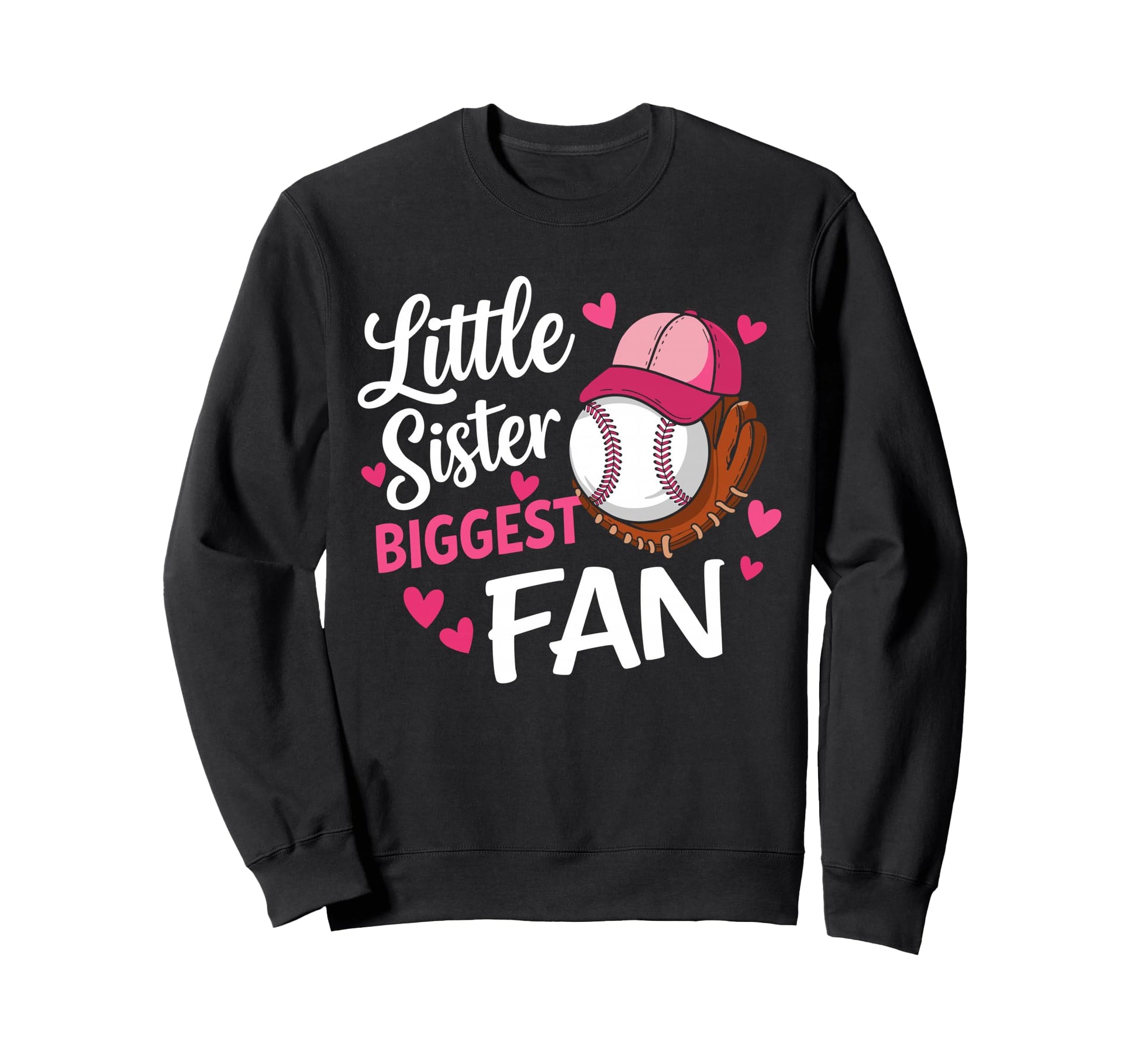 Funny Little Sister Biggest Fan Bow Sweatshirt - Custom Art Print Unisex - T-Shirt, Sweatshirt, Hoodie