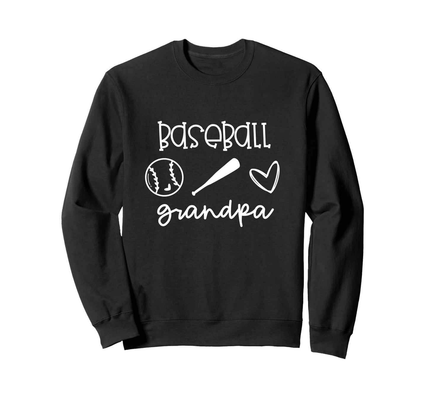 Baseball Grandpa Baseball Bat Heart Sweatshirt - Trendy Graphic Men Women - T-Shirt, Sweatshirt, Hoodie