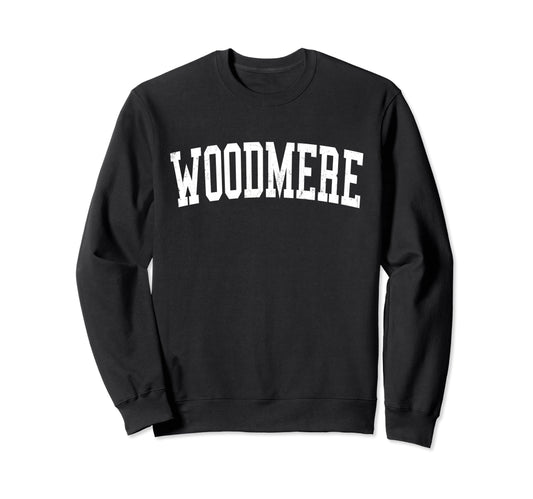 Woodmere La Distressed White Varsity Sweatshirt - Novelty Apparel Men Women - T-Shirt, Sweatshirt, Hoodie